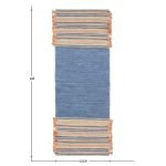 Blue Geometric Hand Woven Cotton Yoga Mat