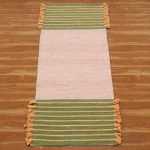 Hand Woven Pink Geometric Cotton Runner Yoga Mat