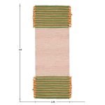 Hand Woven Pink Geometric Cotton Runner Yoga Mat