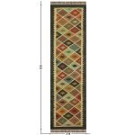 Multicolor Geometric Hand Woven Wool Jute Rug