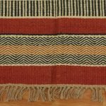 Hand Woven Orange Geometric Wool Jute Rug