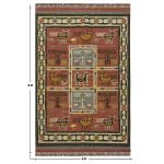 Red Black Geometric Hand Woven Wool Jute Rug