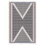 Black Cotton Hand Block Printed Rug