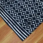 Blue White Cotton Hand Block Print Area Rug