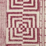 Red Cotton Hand Block Print Geometric Rug