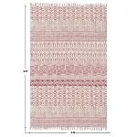 Red Cotton Hand Block Print Geometric Rug