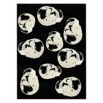 Hand Tufted Black Wool Skull Area Rug
