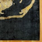 Hand Tufted Black & Yellow Silk Skull Rug