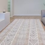 Cotton Brown Beige Hand Block Printed Rug