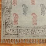 Hand Printed Bordered Multicolor Cotton Rug