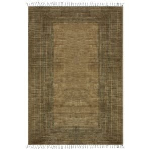 Cotton Brown Black Hand Block Printed Dhurrie