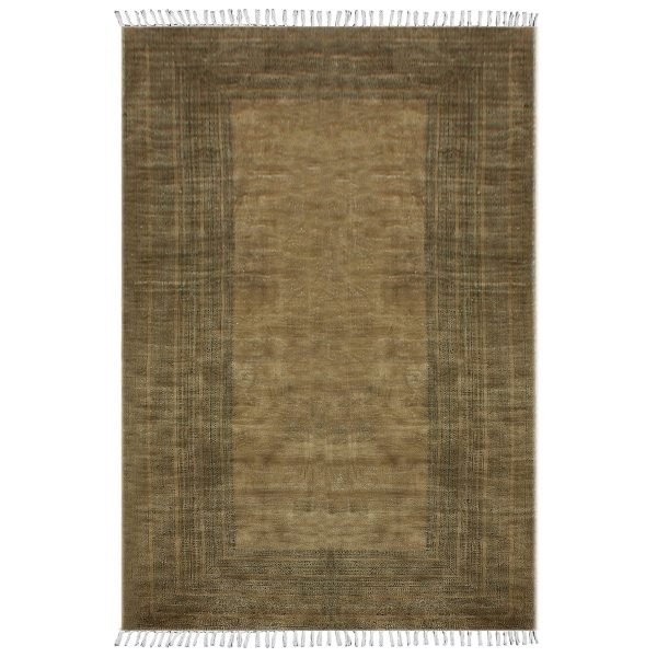 Cotton Brown Black Hand Block Printed Dhurrie