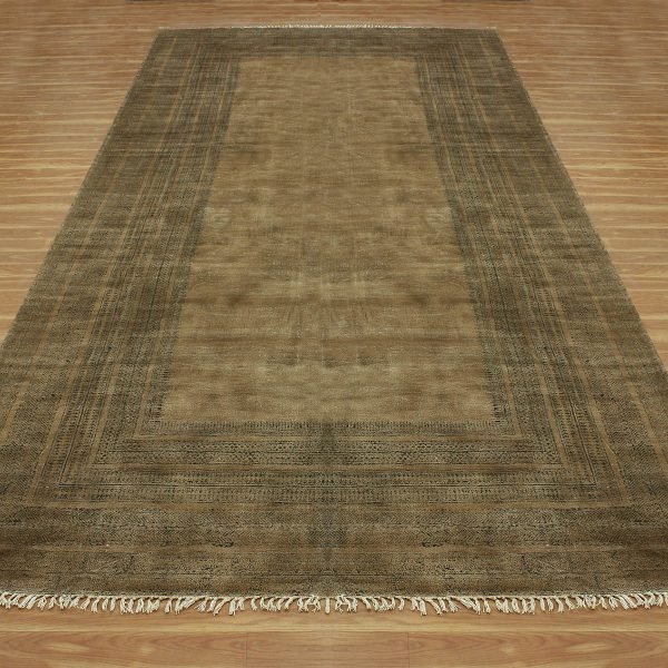 Cotton Brown Black Hand Block Printed Dhurrie - Image 3