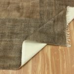 Cotton Brown Black Hand Block Printed Dhurrie