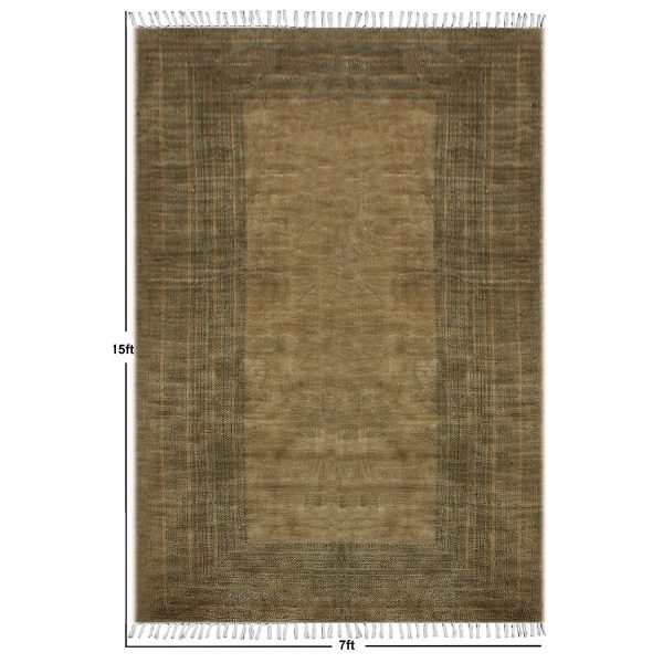 Cotton Brown Black Hand Block Printed Dhurrie - Image 8