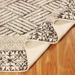 Oriental Beige Cotton Hand Block Print Rug