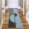 Black Geometric Hand Block Printed Rug - Image 2