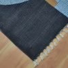 Black Geometric Hand Block Printed Rug - Image 5