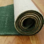 Green Beige Hand Block Printed Area Cotton Rug