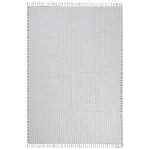 Geometric Cotton Beige Kantha Worked Rug