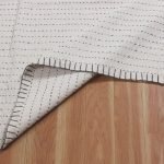 Geometric Cotton Beige Kantha Worked Rug