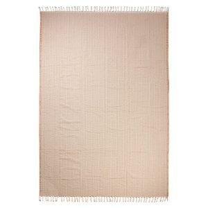 Geometric Beige Orange Kantha Cotton Rug