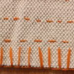 Geometric Beige Orange Kantha Cotton Rug