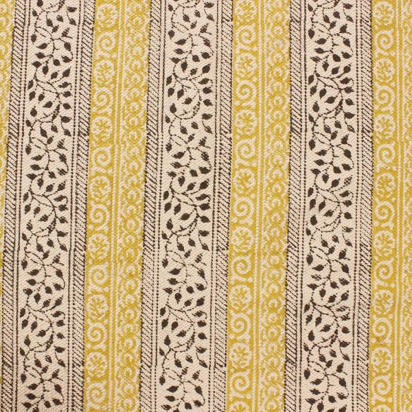Floral Black Hand Block Printed Cotton Rug - Image 7