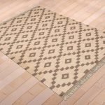 Beige Hand Woven Geometric Wool Jute Rug