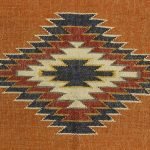 Orange Hand Woven Geometric Wool Jute Rug
