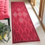 Handmade Red Moroccan Large Cotton Area Rug