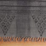 Gray Moroccan Cotton Embroidery Work Rug
