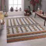 Bronze Geometric Hand Tufted Cotton Area Rug