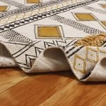 Bronze Geometric Hand Tufted Cotton Area Rug