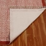 Hand Block Printed Red Geometric Cotton Rug