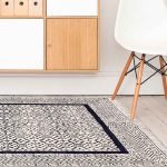 Hand Block Printed Black Cotton Bedroom Rug