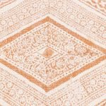 Hand Block Printed Orange Geometric Area Rug