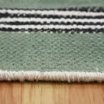 Floral Hand Block Printed Green Large Rug