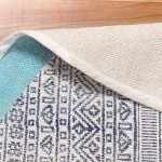 Blue Cotton Area Rug Home Decor Round Doormat