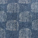 Hand Block Printed Blue & Beige Cotton Area Rug