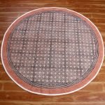 Brown Round Cotton Carpet Doormat Area Rug