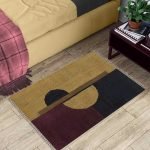 Hand Block Printed Maroon Area Cotton Rug