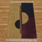 Hand Block Printed Maroon Area Cotton Rug
