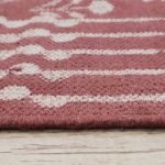Maroon Hand Block Printed Cotton Area Rug
