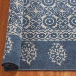 Blue Hand Block Printed Cotton Area Rug