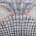 Blue Geometric Block Printed Cotton Area Rug