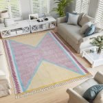 Hand Block Printed Beautiful Red Cotton Rug