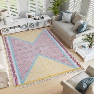 Hand Block Printed Beautiful Red Cotton Rug