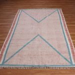 Natural Block Printed Cotton Large Area Rug