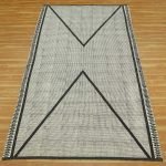 Hand Block Printed Black Cotton Area Rug